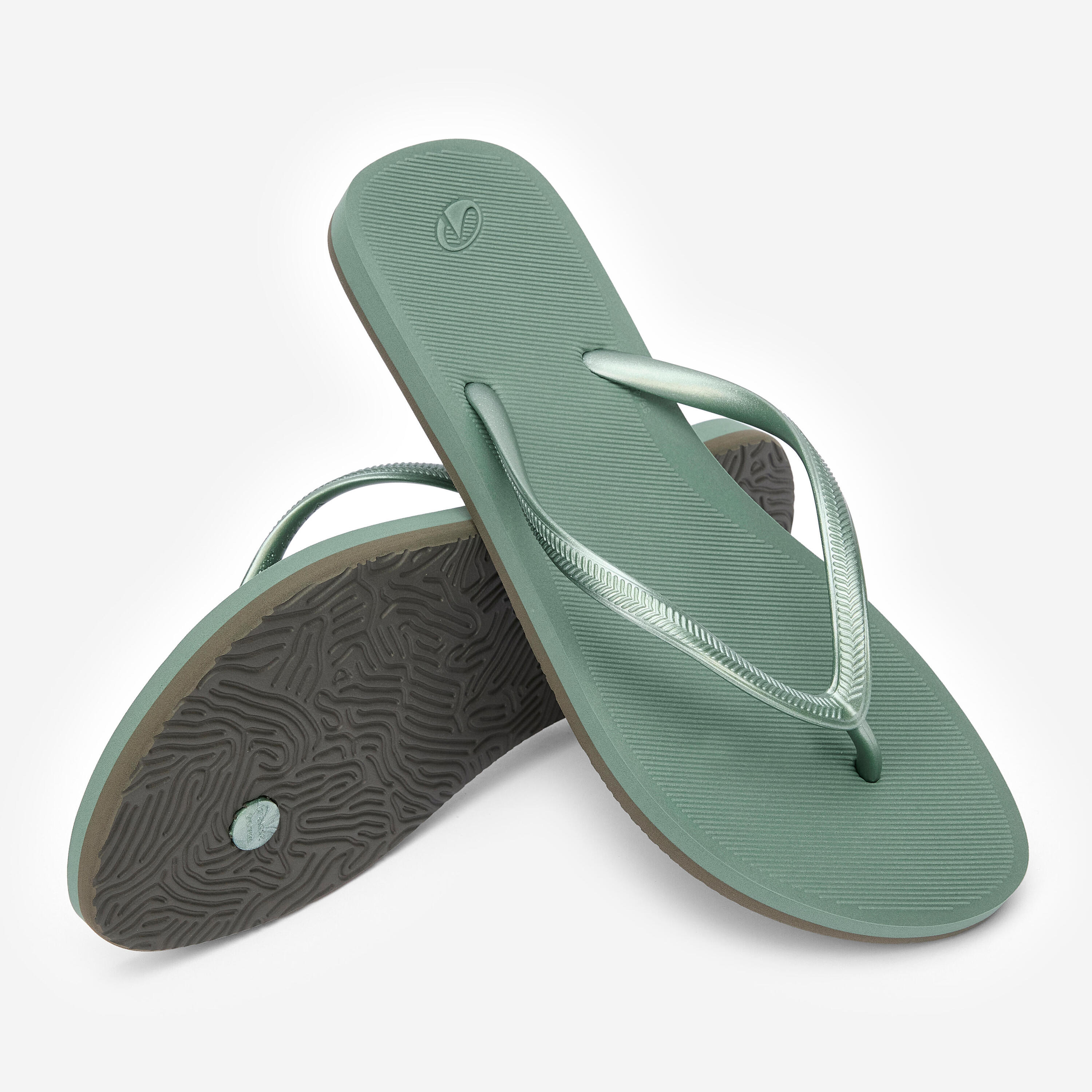 Chinelos de Surf Mulher 500 Grass Verde 3/5