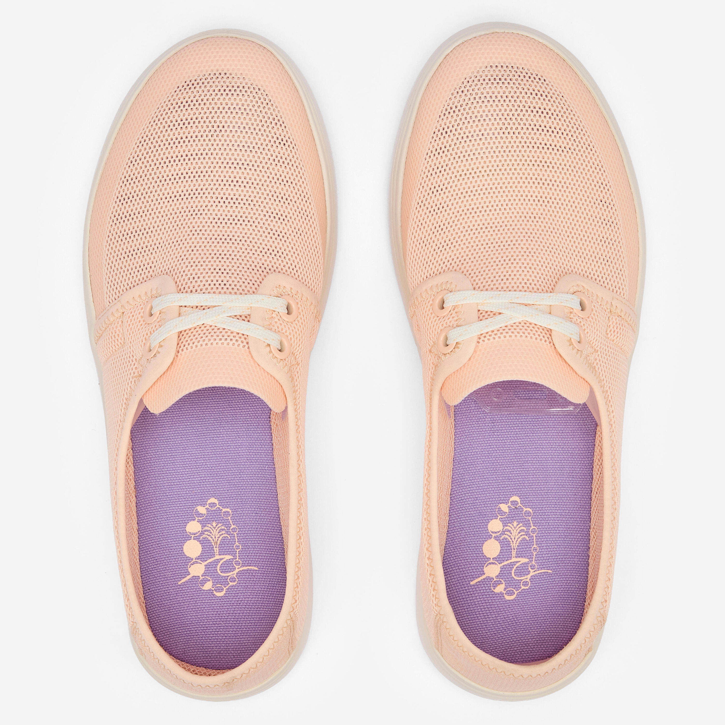 Strandschuhe Espadrilles Damen, Areeta weiss hellrosa 2/6