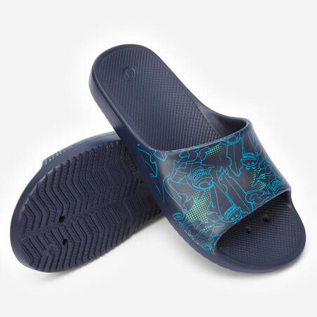 Шльопанці дитячі 500 для басейну темно-сині