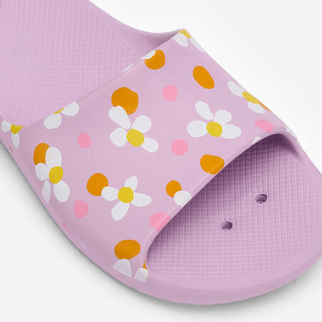 Шльопанці дитячі 500 для басейну неоново-фіолетові