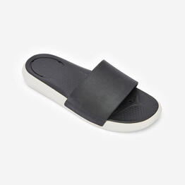 Claquettes de piscine homme, Fit 900 noir blanc