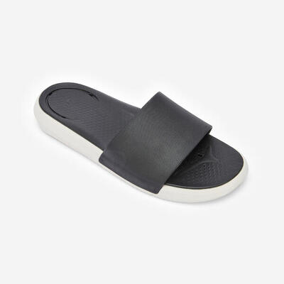 Badslippers fit 900 heren zwart/wit