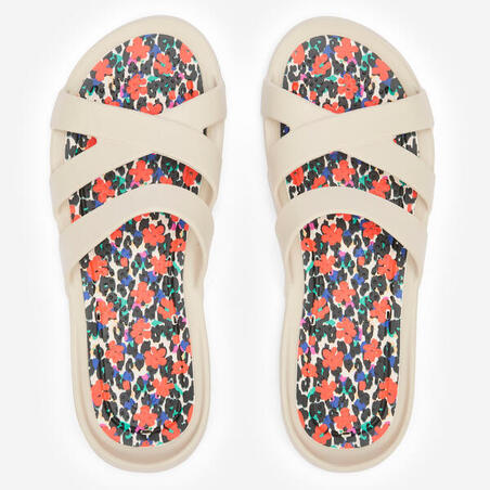 Шльопанці жіночі 500 для басейну бежеві