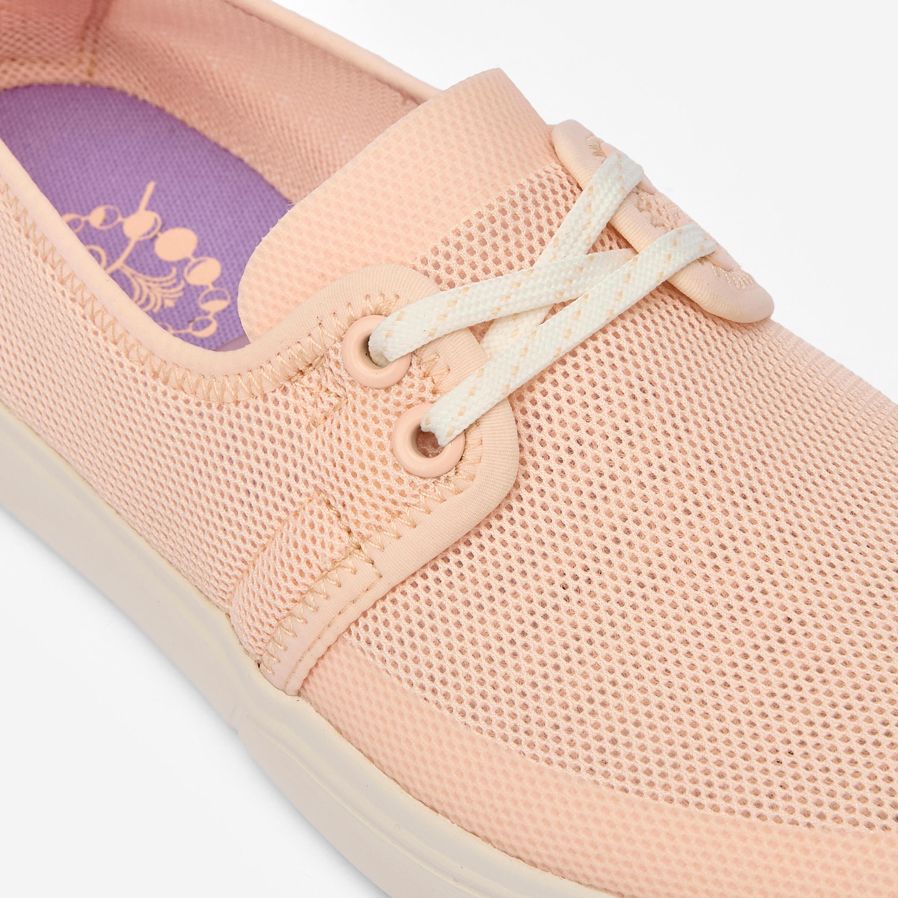 Strandschuhe Espadrilles Damen, Areeta weiss hellrosa 5/6