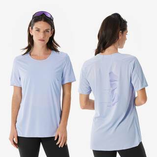 Women’s short-sleeved hiking T-shirt, MH500 - Light purple