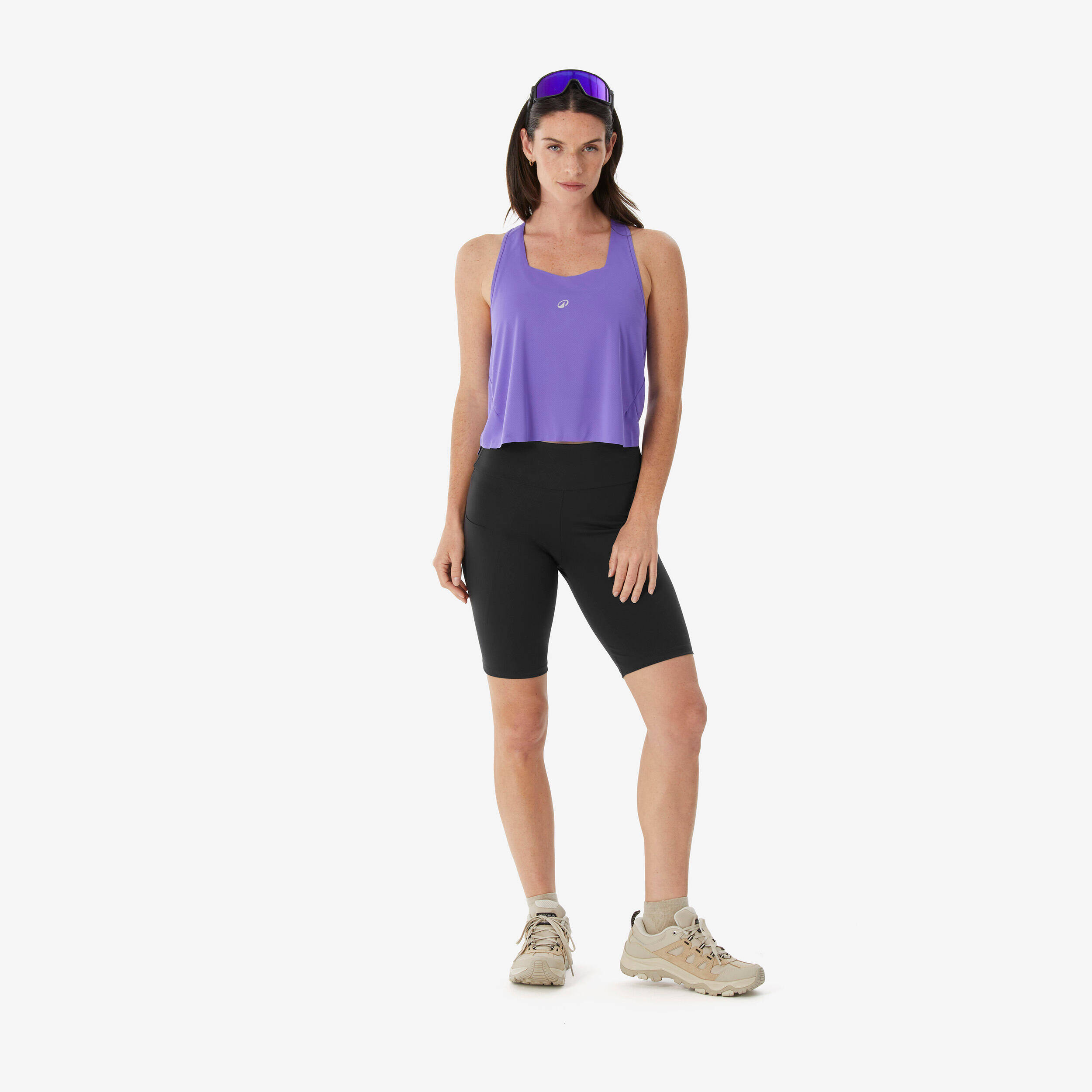 Women’s hiking tank top, MH500 - Purple -  2