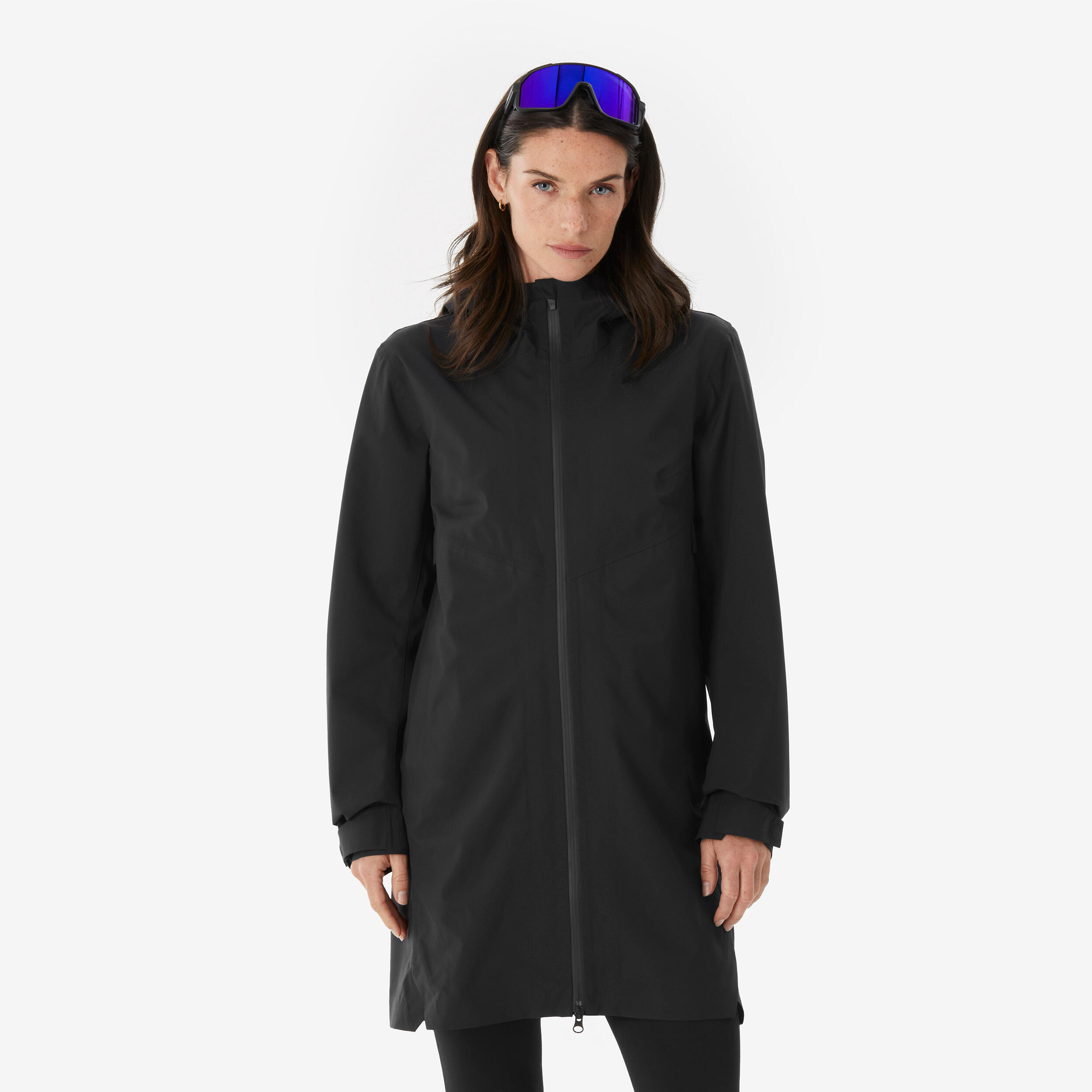 quechua Women’s long, lightweight waterproof hiking jacket, MH100 - Black-picture-23