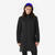 Veste de randonnée imperméable légère longue femme, MH100 noir