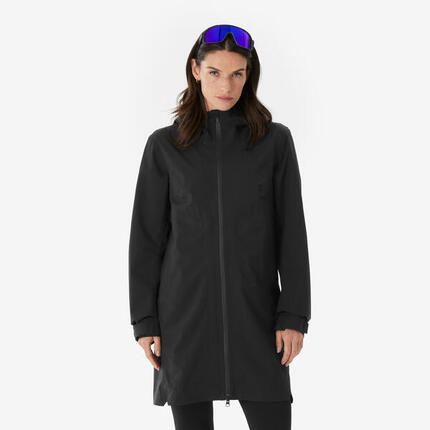 Wanderjacke Damen wasserdicht leicht lang Wandern - MH100 schwarz