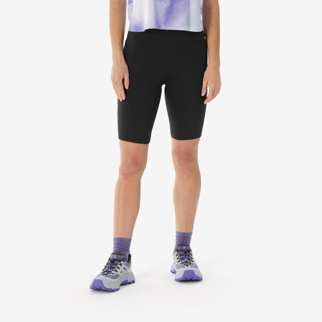 Γυναικεία Μακριά Βερμούδα Πεζοπορίας, MH500 - Μαύρη