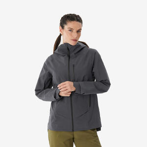 Chaqueta impermeable de montaña y trekking con capucha Mujer Quechua MH900 gris