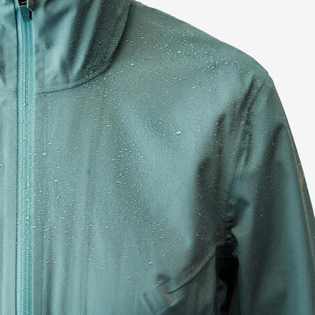 Куртка жіноча MH100 для туризму водонепроникна зелена