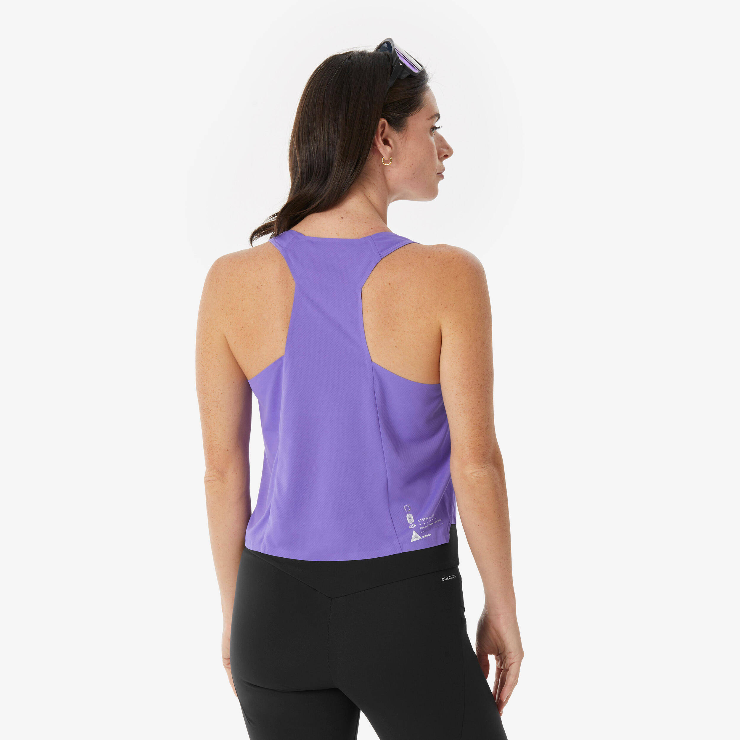 Women’s hiking tank top, MH500 - Purple -  3