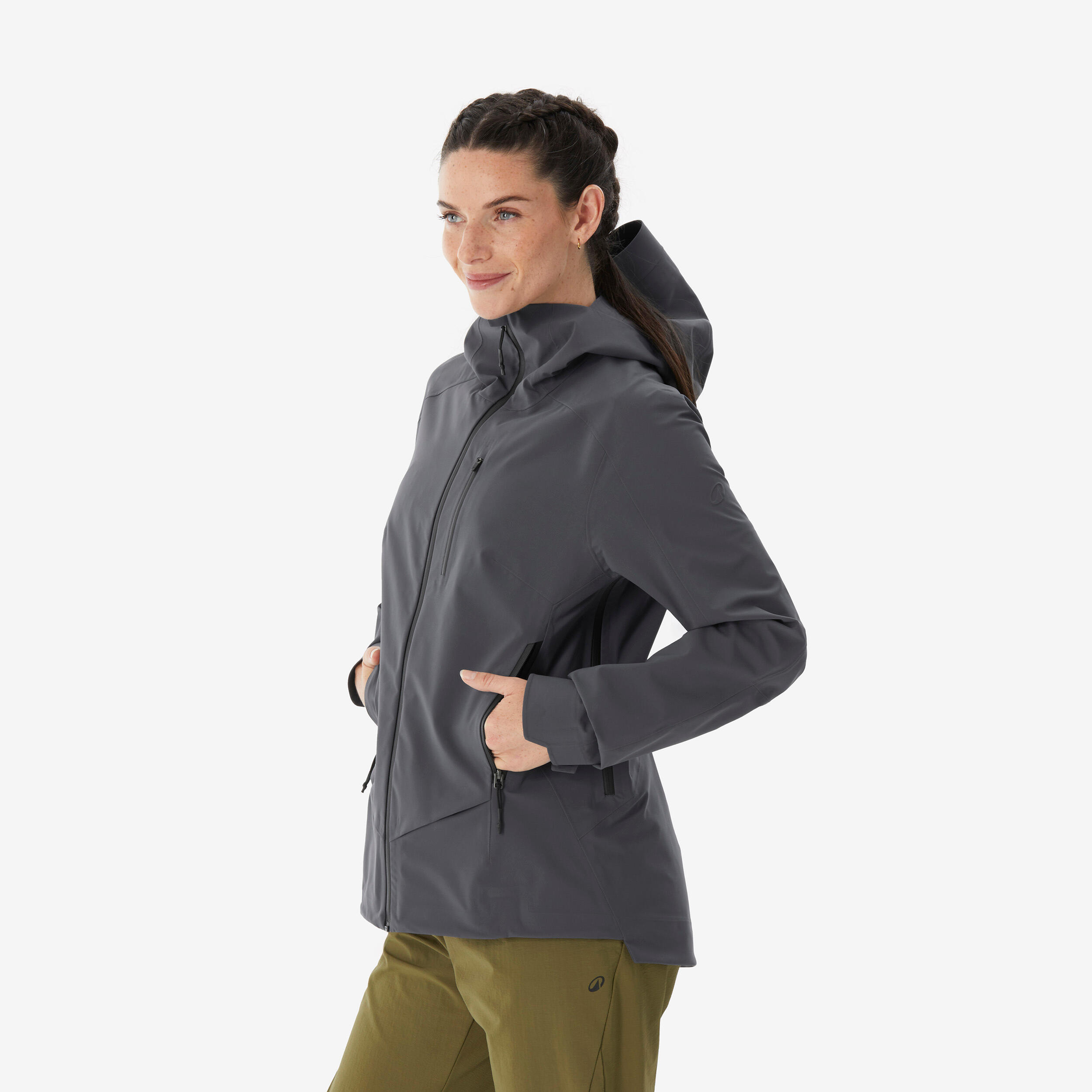 Manteau de randonnée imperméable femme, MH 900 7/20