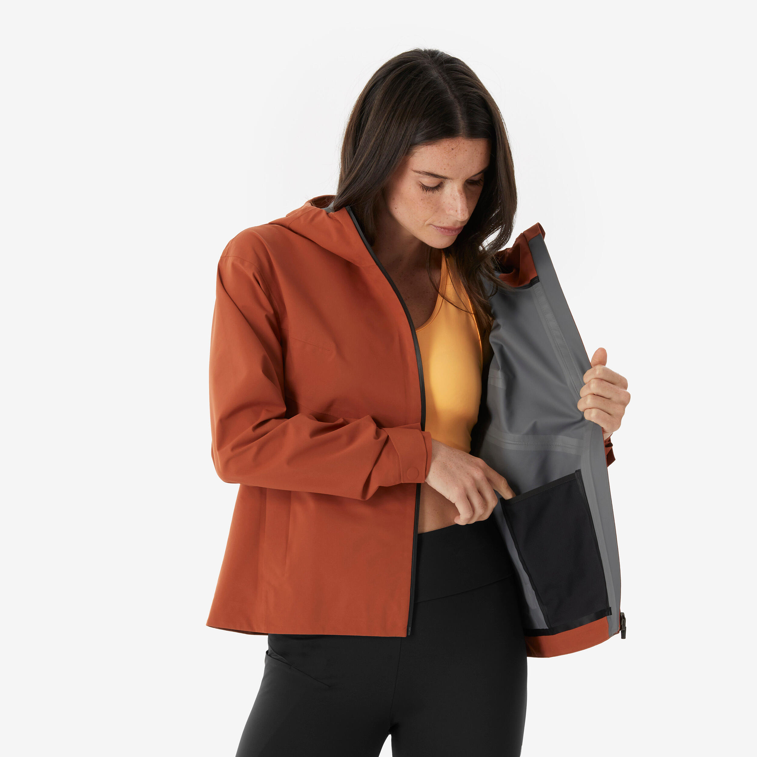 Manteau de randonnée imperméable femme, MH 100 6/7