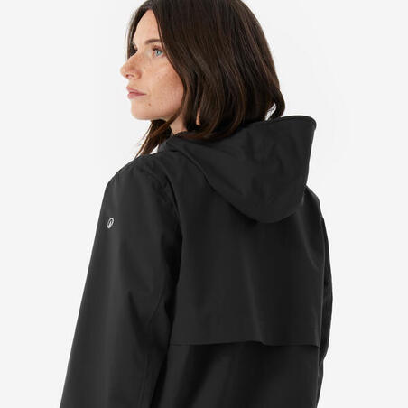 Куртка жіноча MH100 для туризму водонепроникна чорна