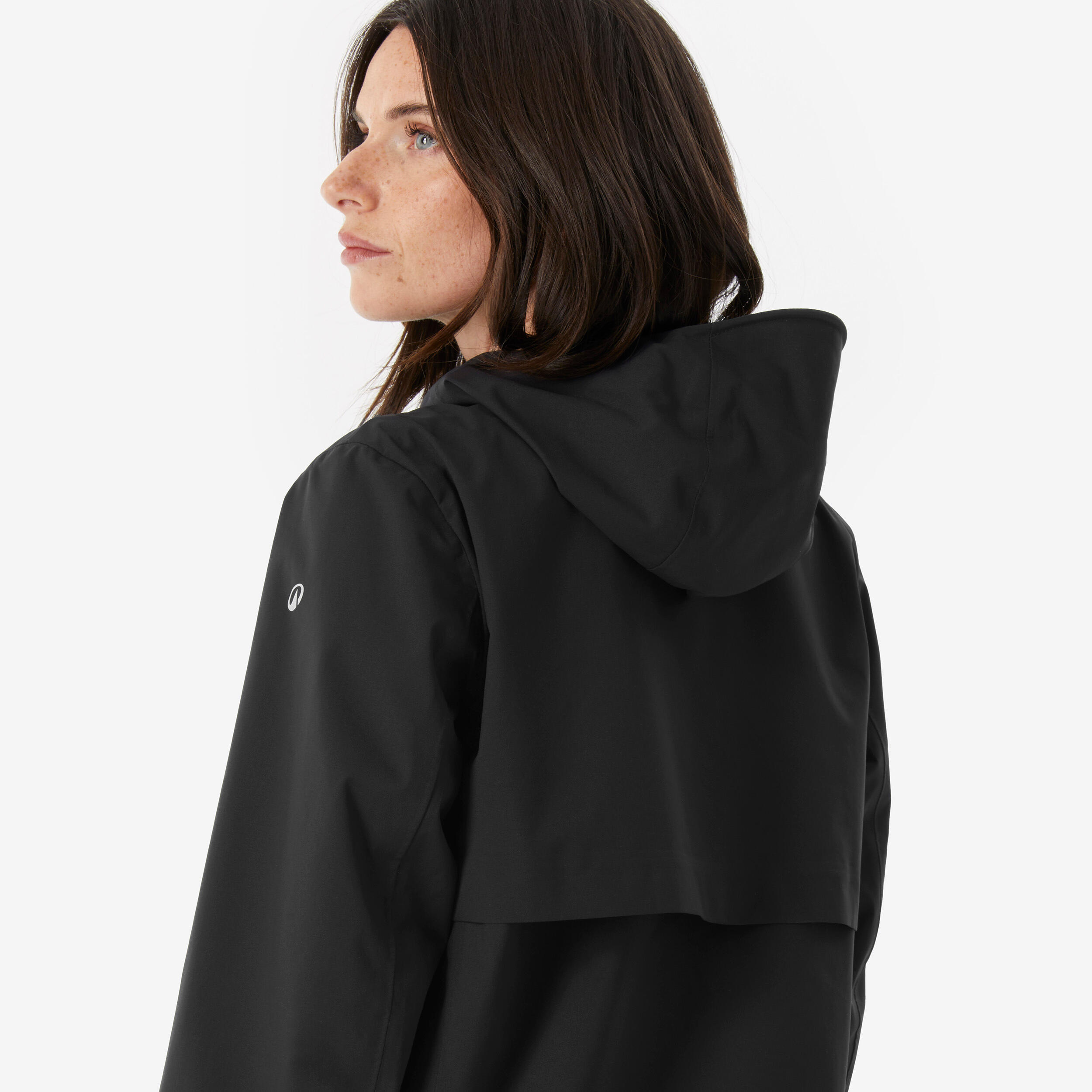 Manteau de randonnée imperméable léger et long femme, MH 100 9/12