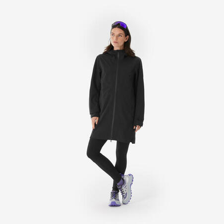 Куртка жіноча MH100 для туризму водонепроникна чорна