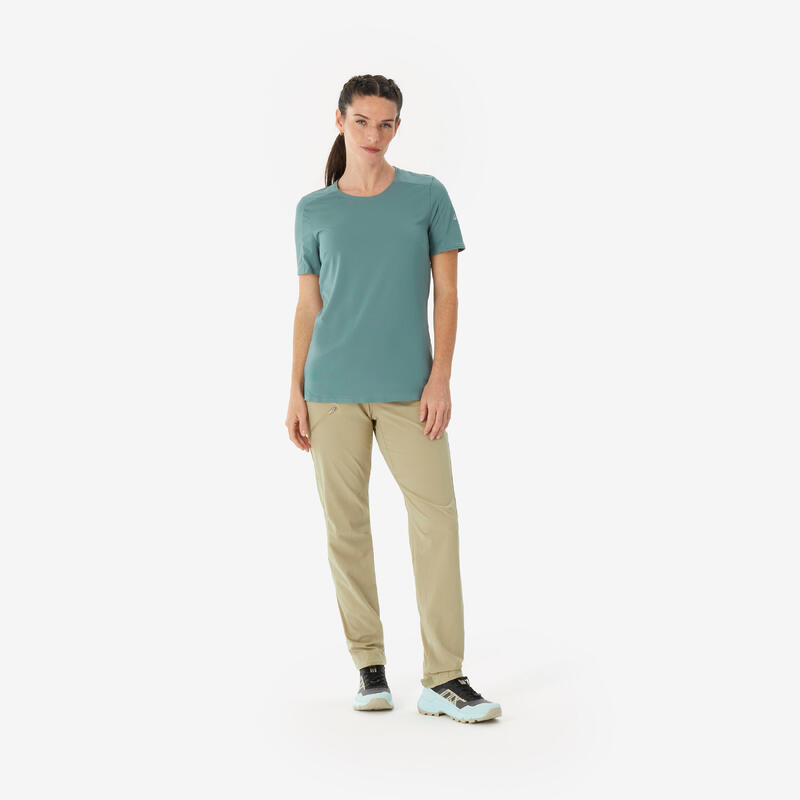 Kadın Outdoor Kısa Kollu Tişört - Yeşil - MH500