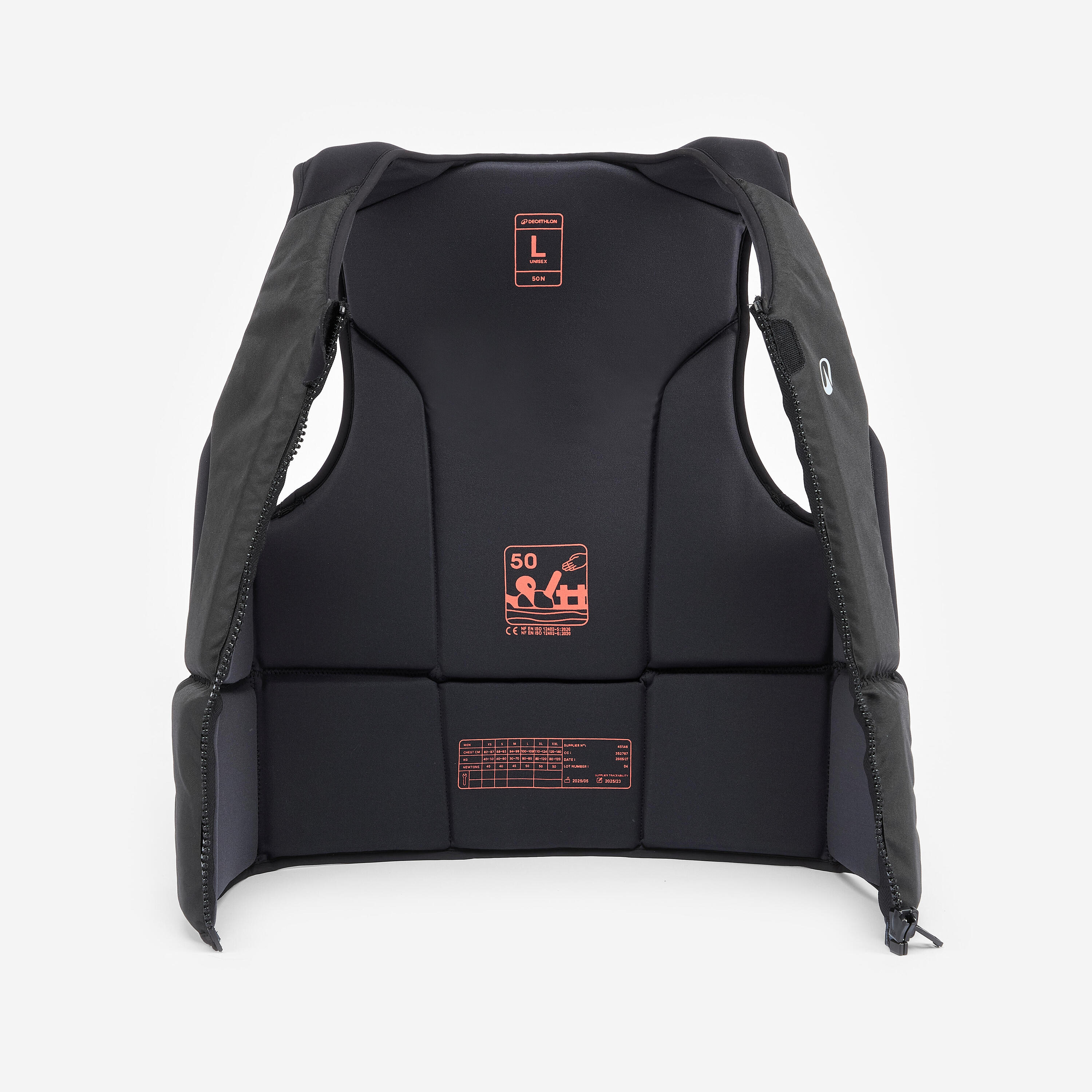 Gilet d'aide à la flottabilité 50N - Jet Ski / Wakeboard / Wing Foil - 100 Noir 5/6