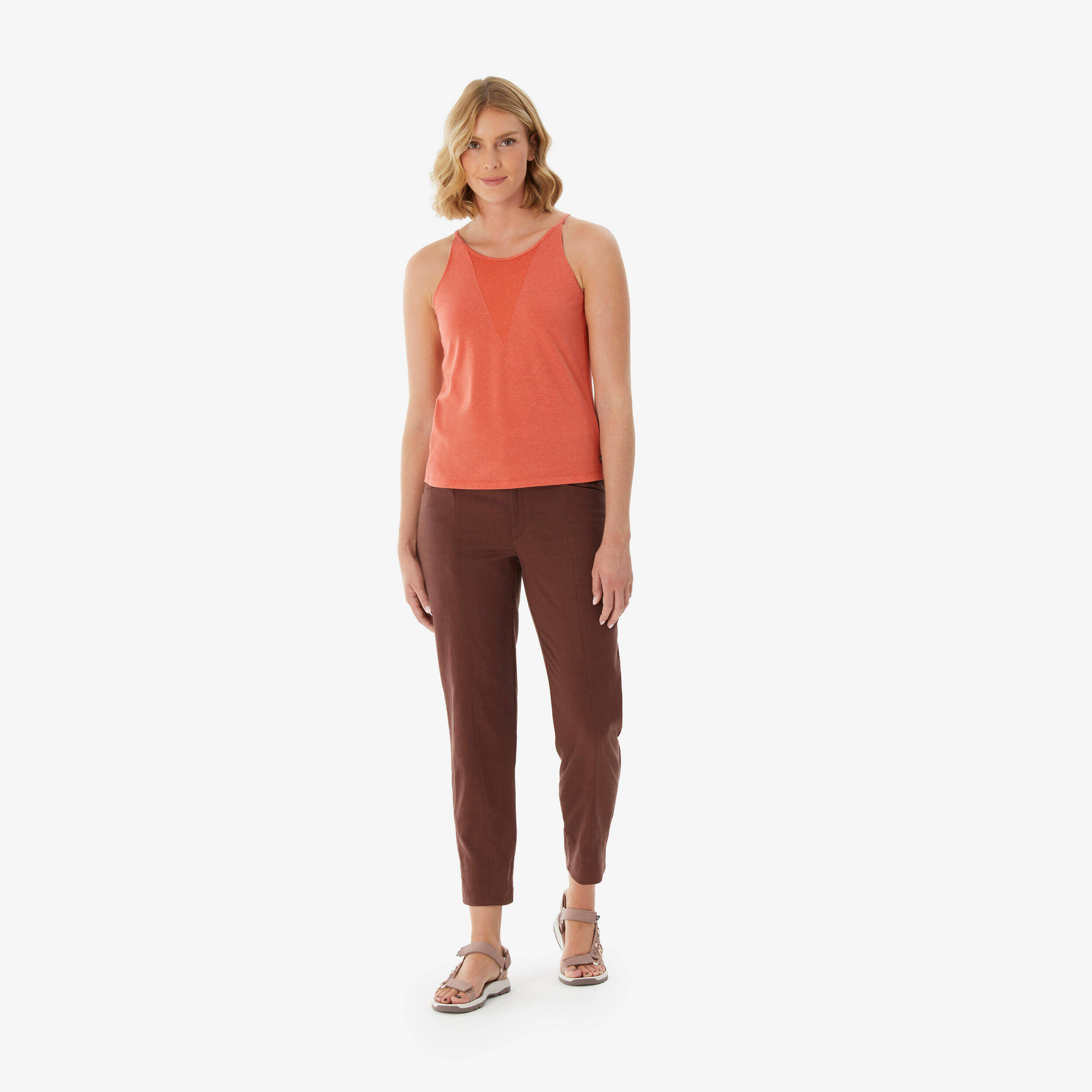 Women’s hiking tank top, NH500 - Orange -  2