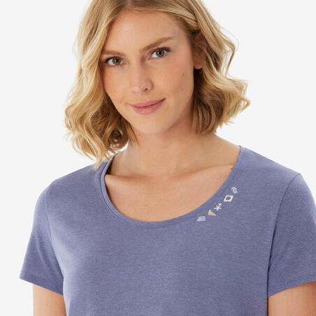 Футболка жіноча NH500 для туризму фіолетова