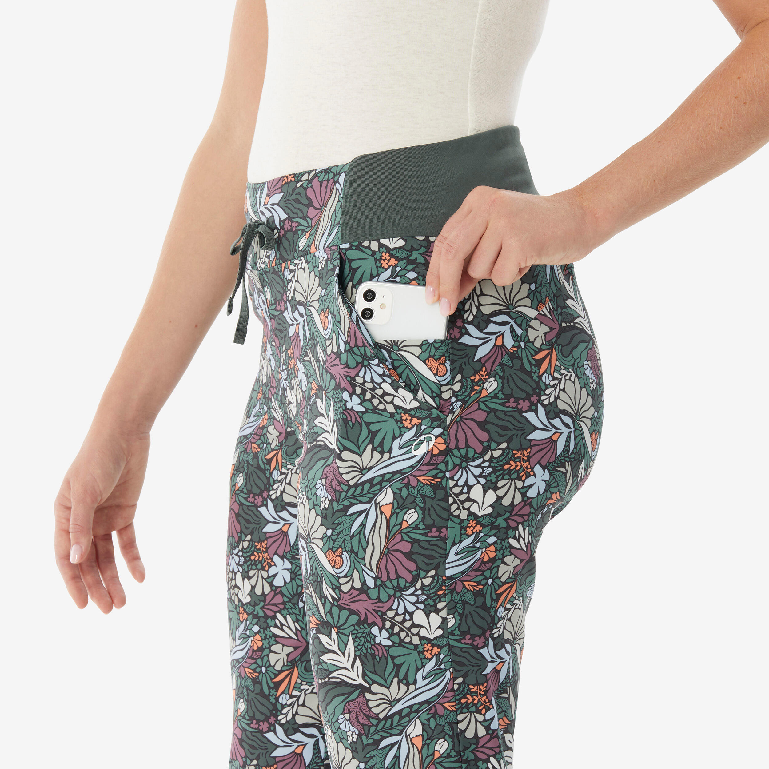 Pantalon de randonnée femme, NH100 vert 5/5