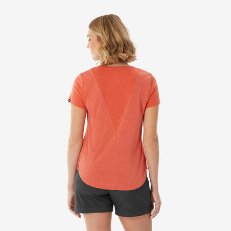 Футболка жіноча NH500 для туризму помаранчева
