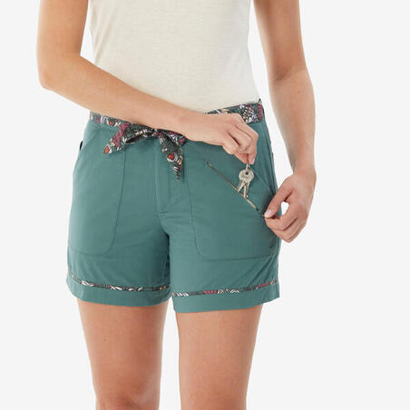 Шорти жіночі NH500 для туризму зелені