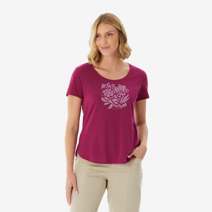 Camiseta de montaña y trekking manga corta Mujer Quechua NH500