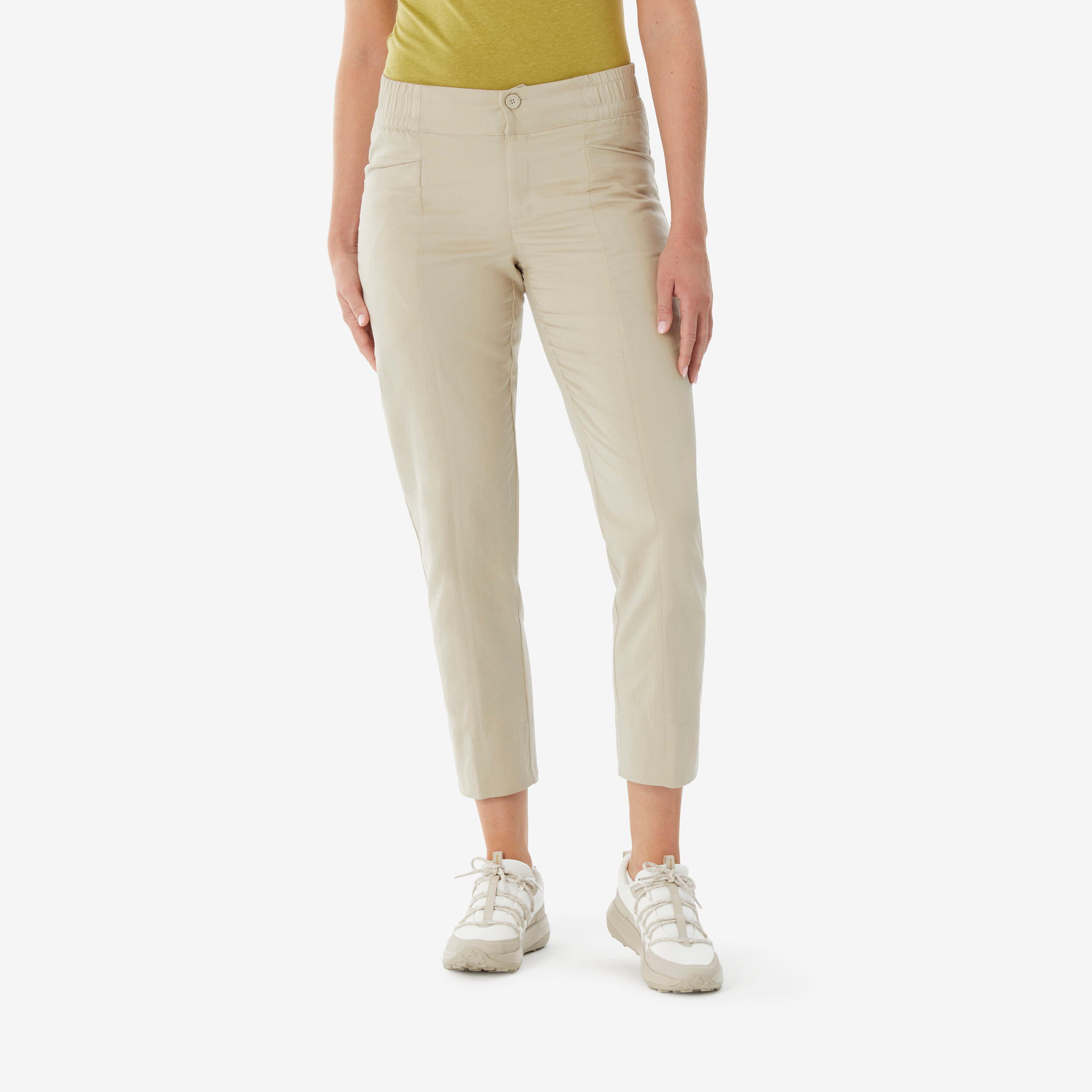 Quechua Women's Linen Trousers NH500 Lunar Beige