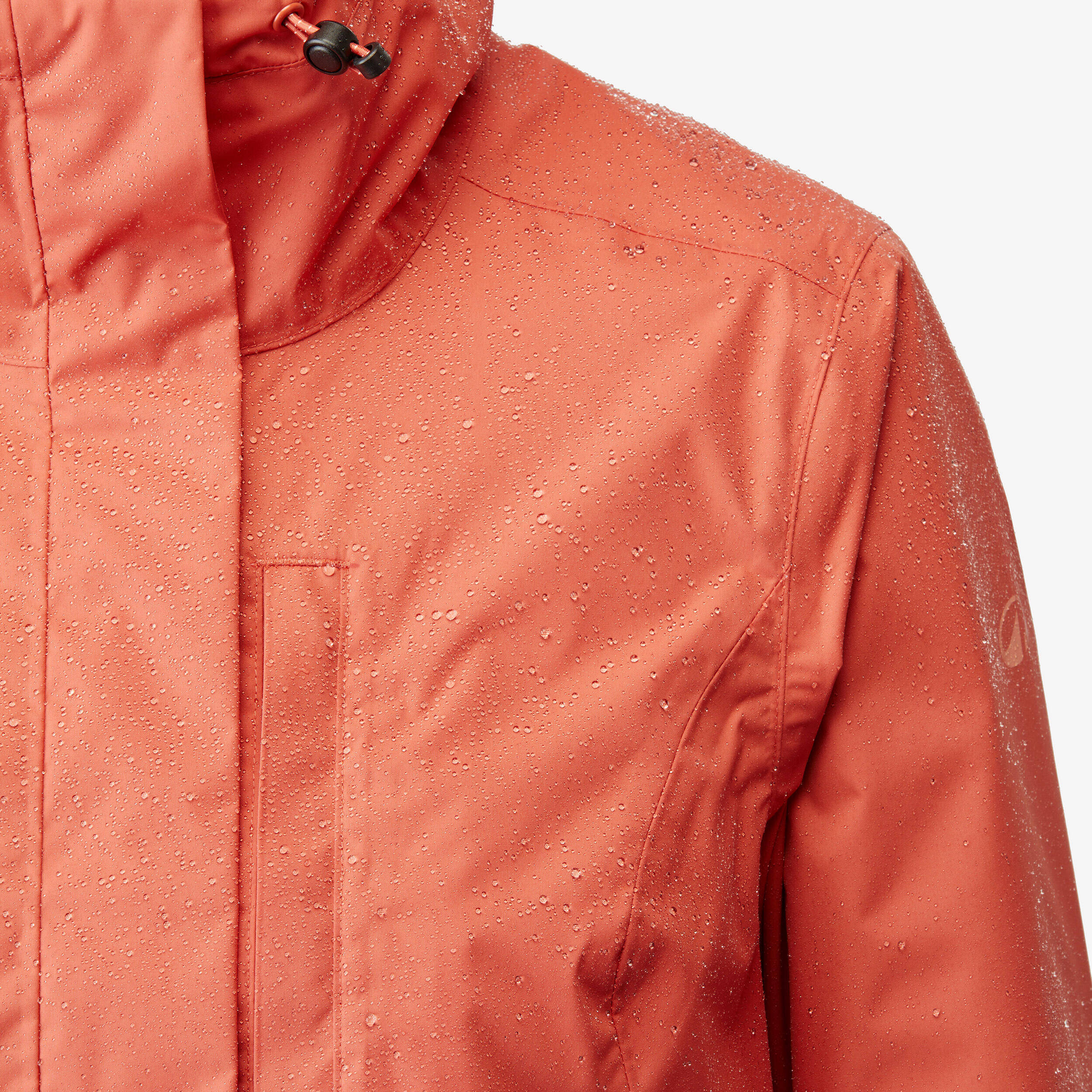 Women’s Waterproof Hiking Jacket, NH500 - Orange -  3