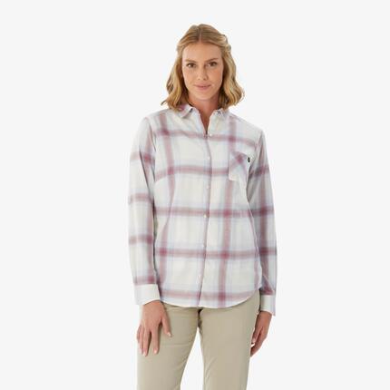 Warme damesblouse met lange mouwen Travel 100 wit