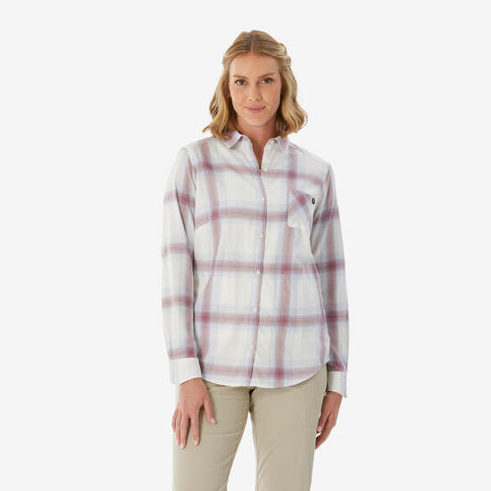 Warme damesblouse met lange mouwen Travel 100 wit