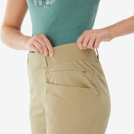 Шорти-бермуди жіночі NH500 для туризму бежеві