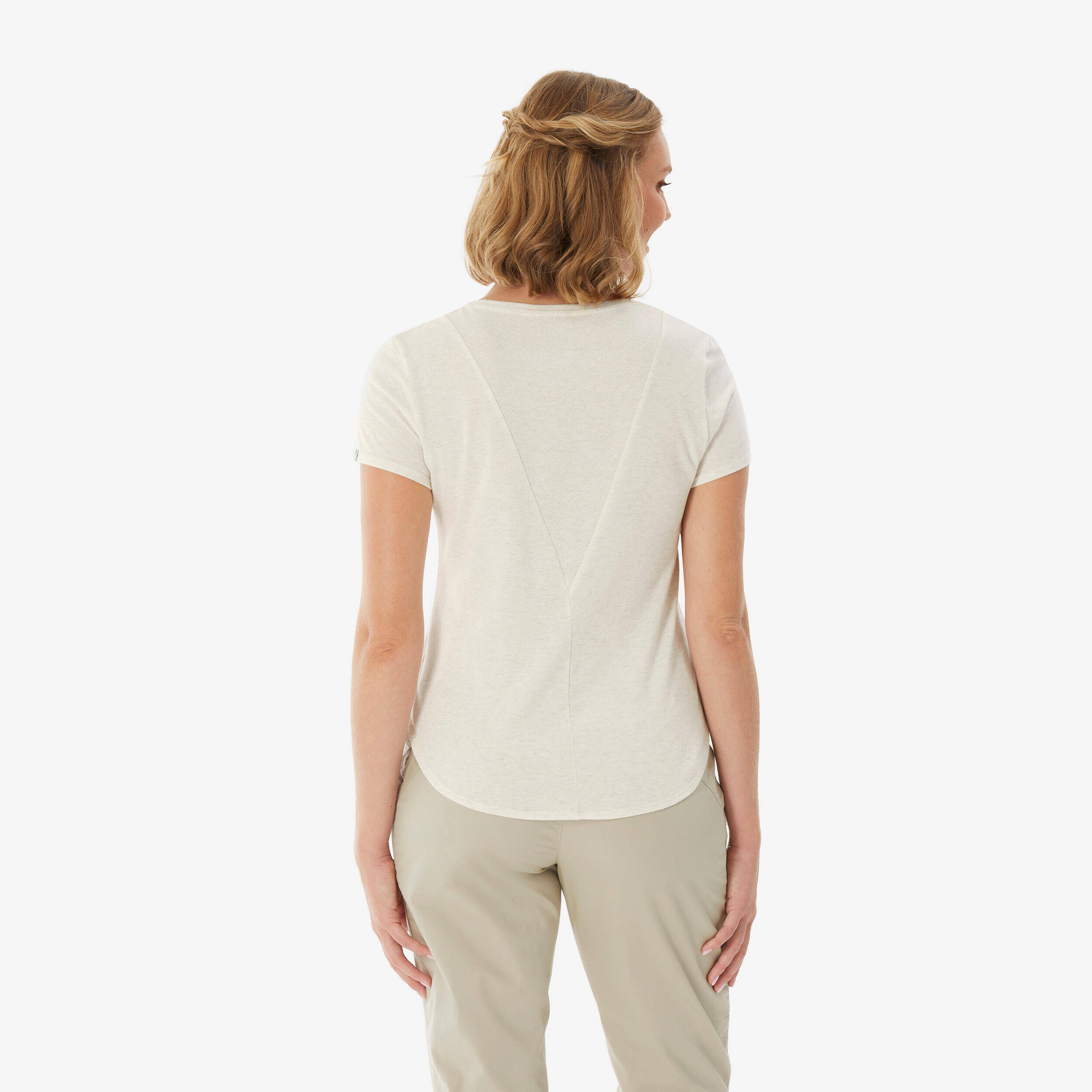 Women’s hiking T-shirt, NH500 - White -  3