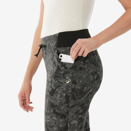 Штани жіночі NH100 для туризму чорні