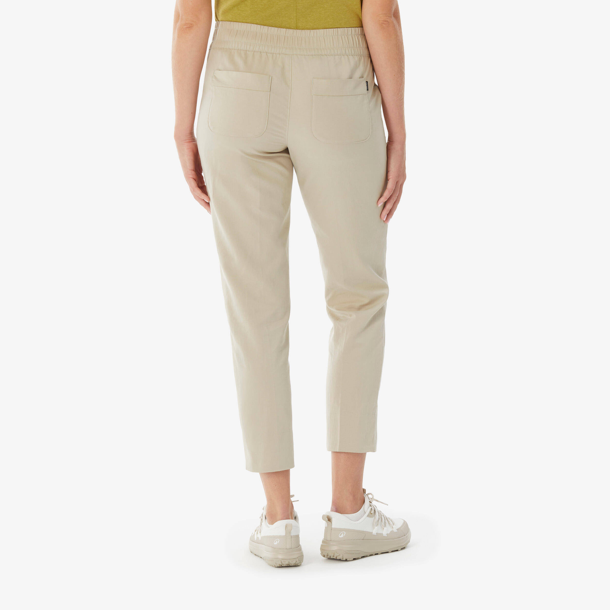 Women Relaxed Fit Linen Pants Beige - NH500 -  4