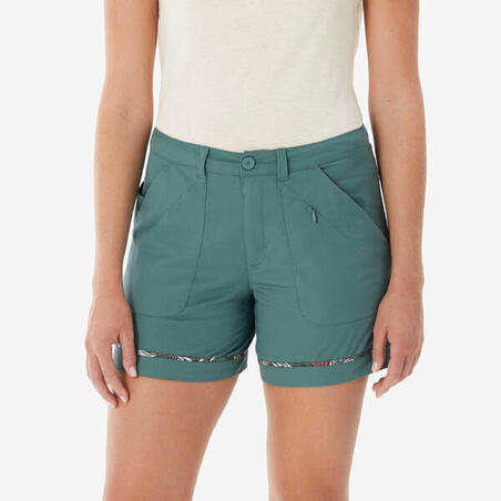 Шорти жіночі NH500 для туризму зелені