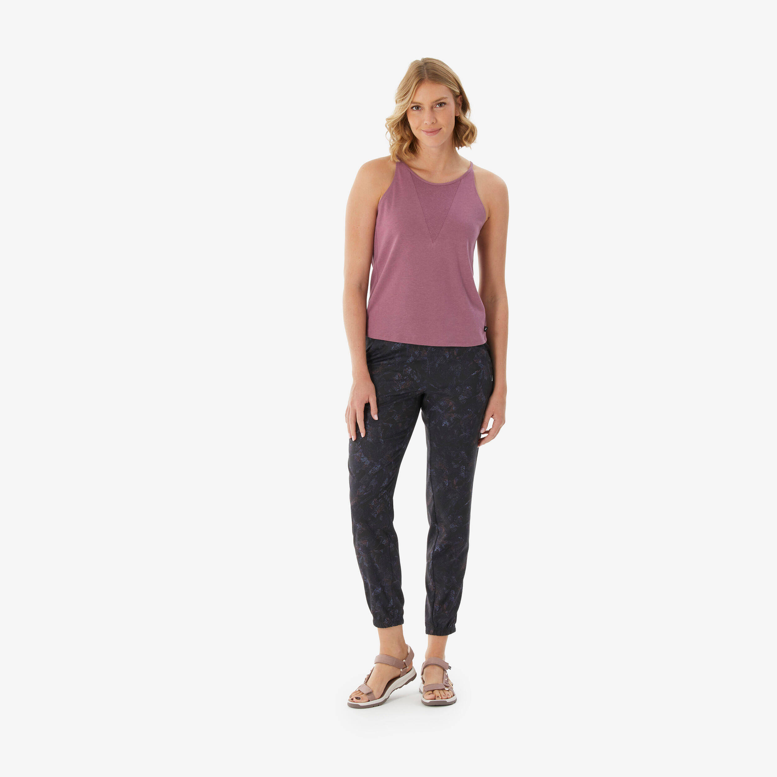 Women’s hiking trousers, NH100 - Purple -  2