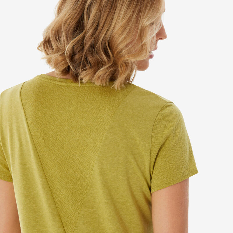 Tricou de drumeție NH500 kaki damă