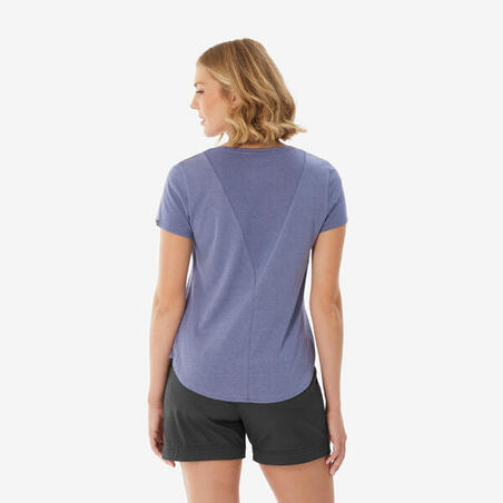 Футболка жіноча NH500 для туризму фіолетова