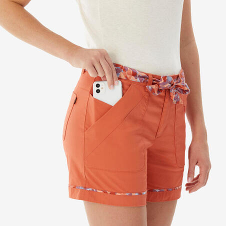 Шорти жіночі NH500 для туризму помаранчеві
