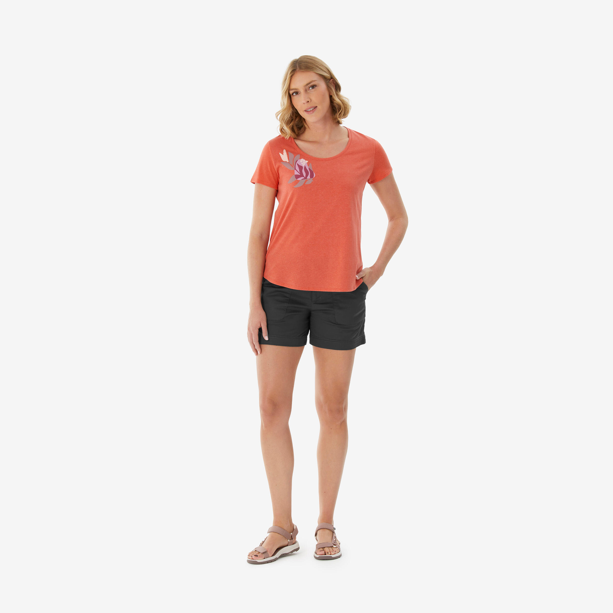 Wander-T-Shirt Damen – NH500 orange 2/5