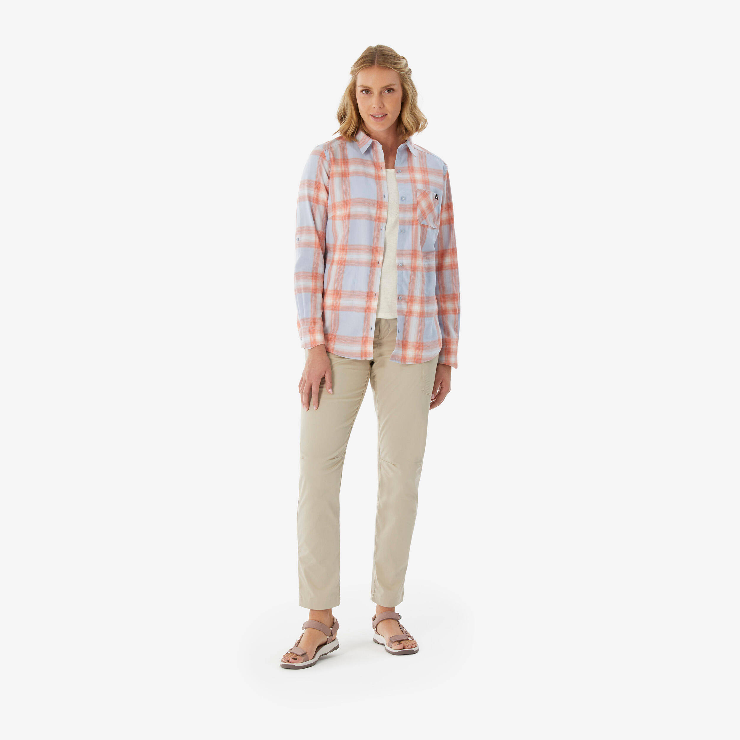 Women’s long-sleeved travel shirt, TRAVEL 100 - Purple -  3