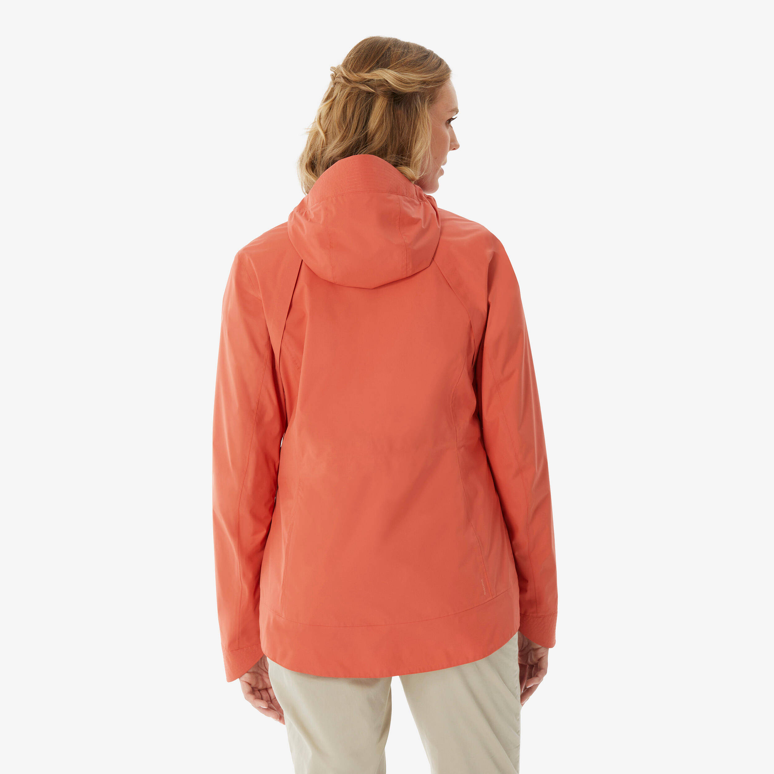 Women’s Waterproof Hiking Jacket, NH500 - Orange -  4