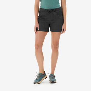 Pantalón corto de senderismo 6 bolsillos mujer, NH500 gris