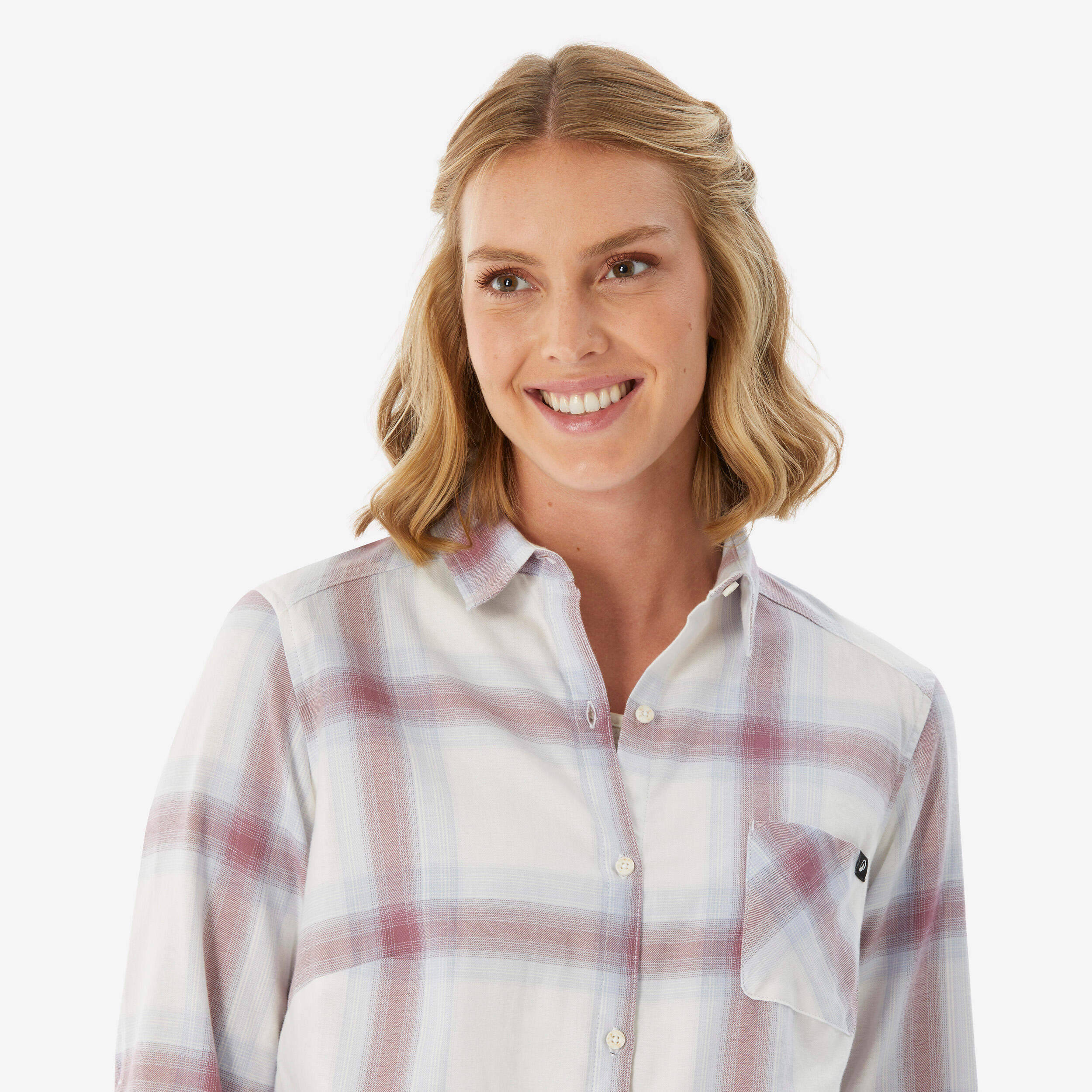 Camicia trekking donna TRAVEL 100 bianca 9/9