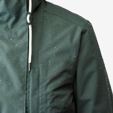 Куртка жіноча NH500 для туризму водонепроникна зелена