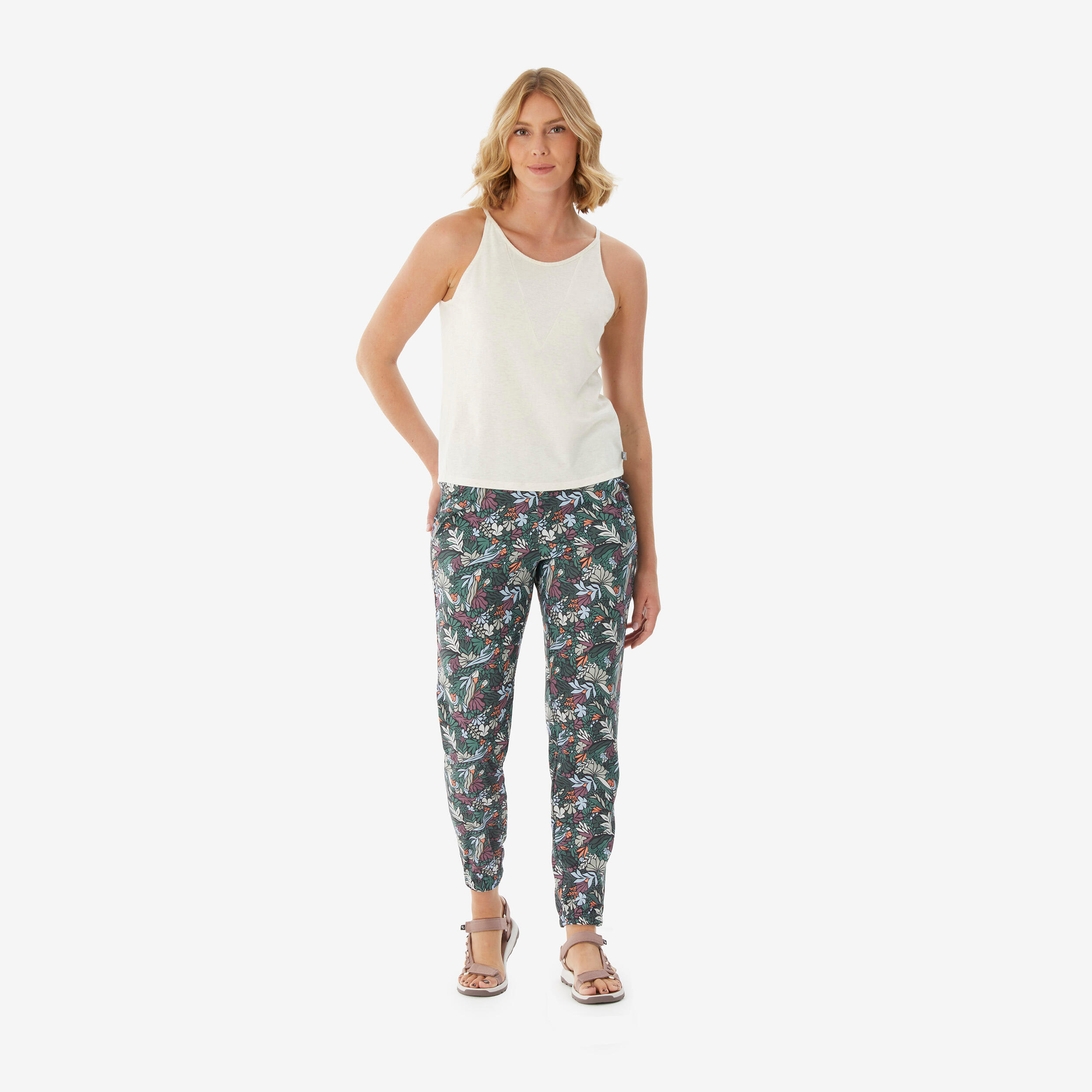 Pantalon de randonnée femme, NH100 vert 2/5